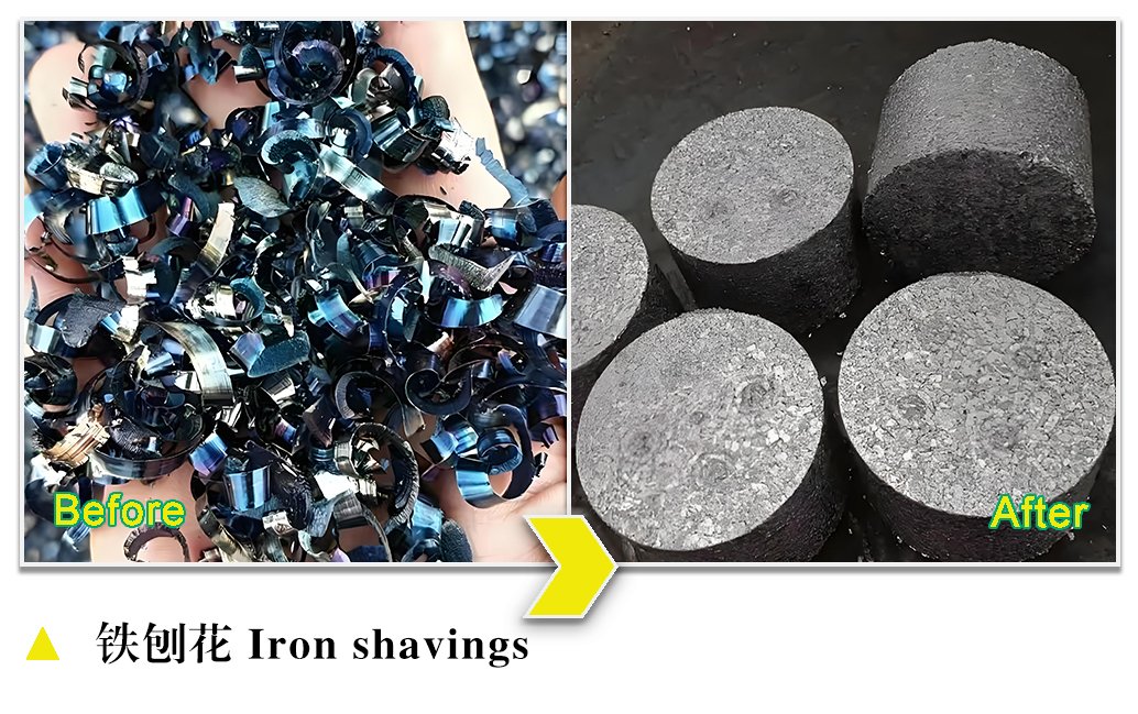 Iron shavings pressed cake packaging baler